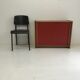 Vintage furniture with red sliding doors