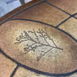 Round oval ceramic coffee table by Barrois Vallauris, 1960, herbarium model