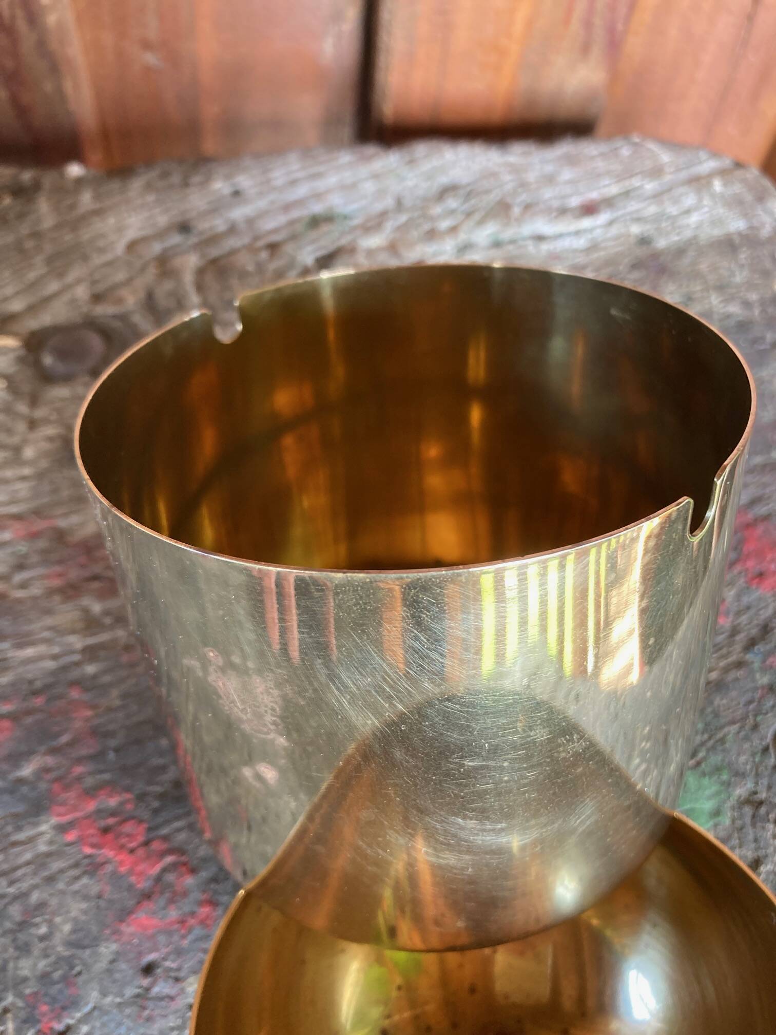Vintage brass ashtray "Arne Jacobsen", Cylinda-Line 1980/1982