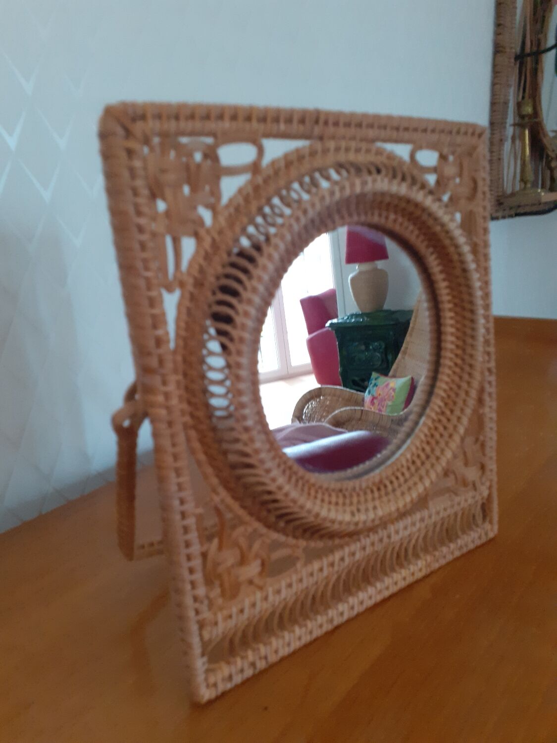 Wicker mirror
