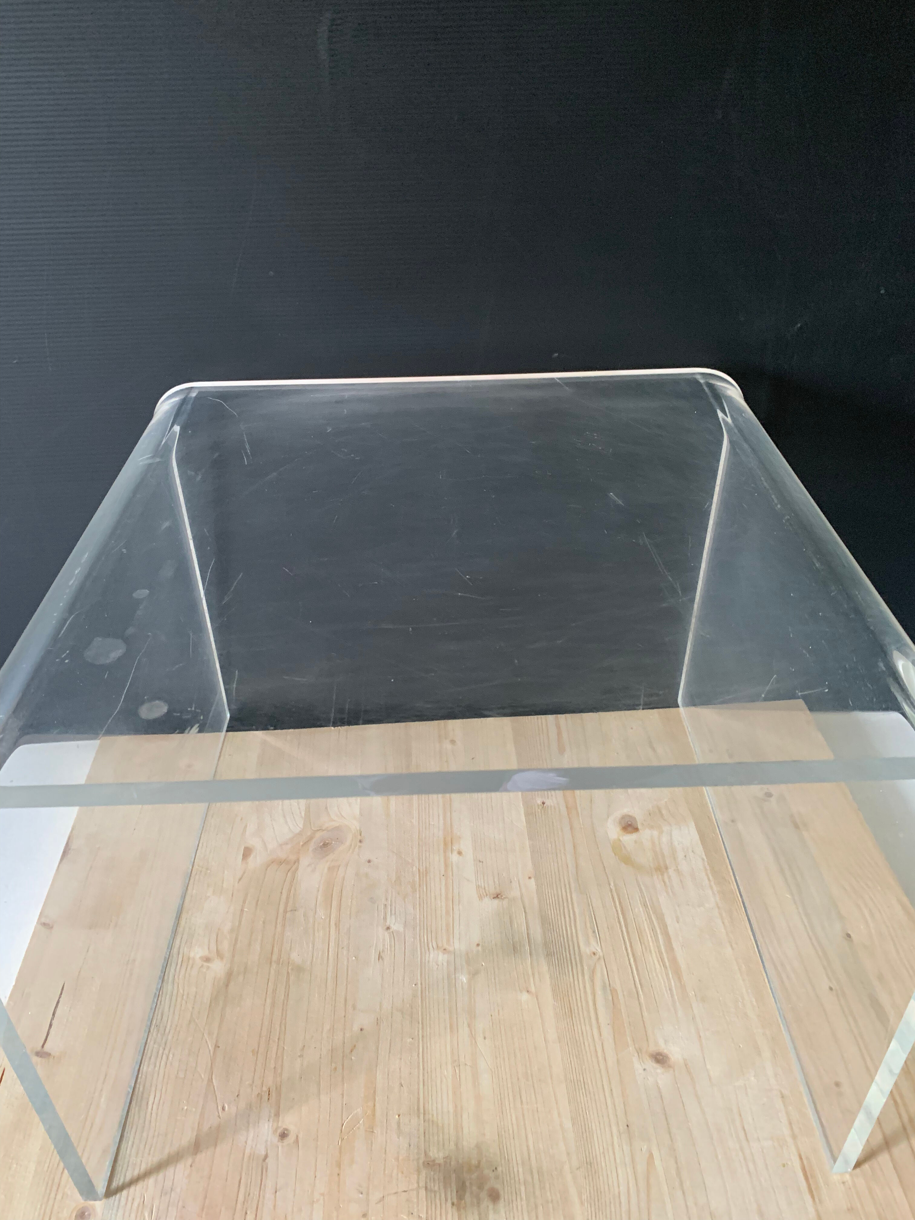 Plexiglass bedside table