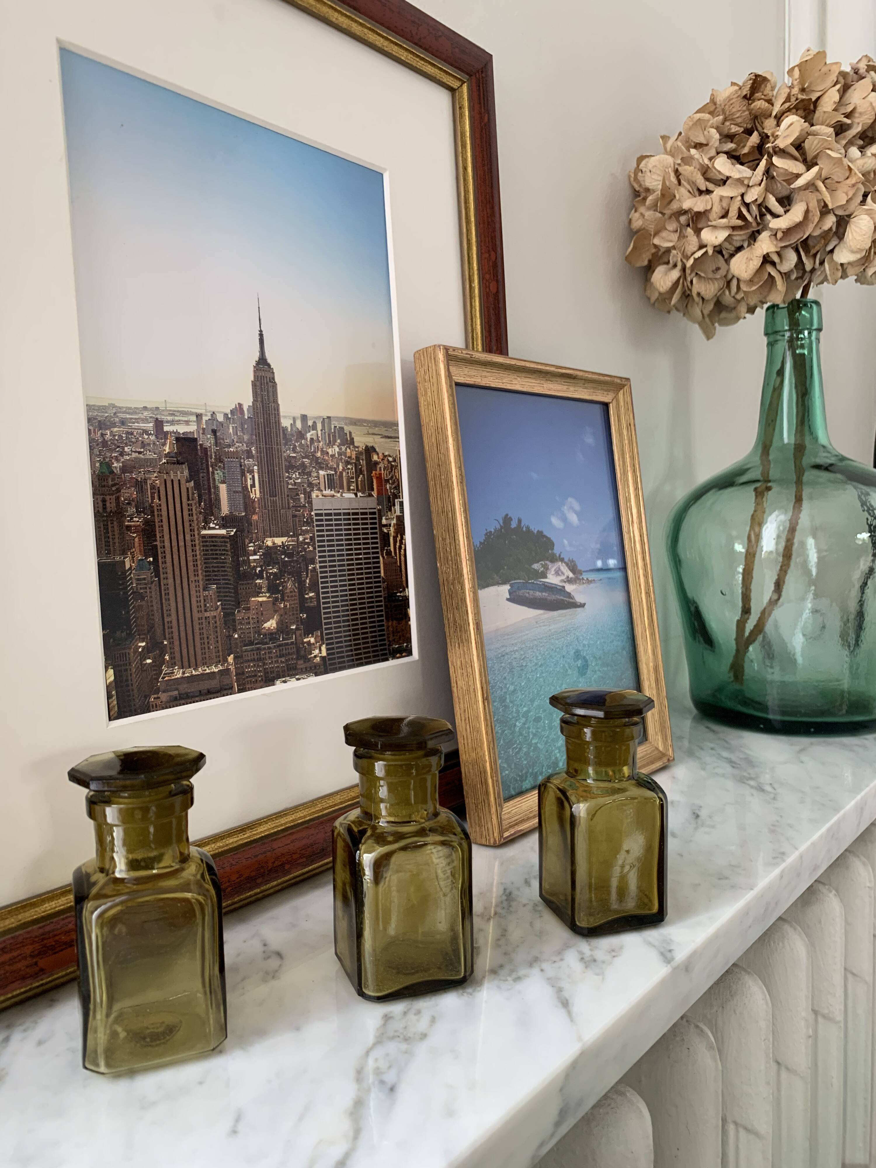 Set of 3 glass vials