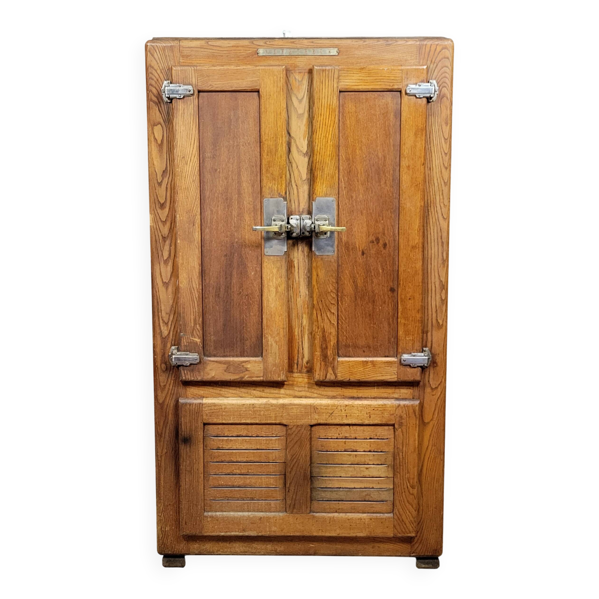 Large Prestcold brand bar fridge or store cooler in oak