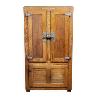 Large Prestcold brand bar fridge or store cooler in oak