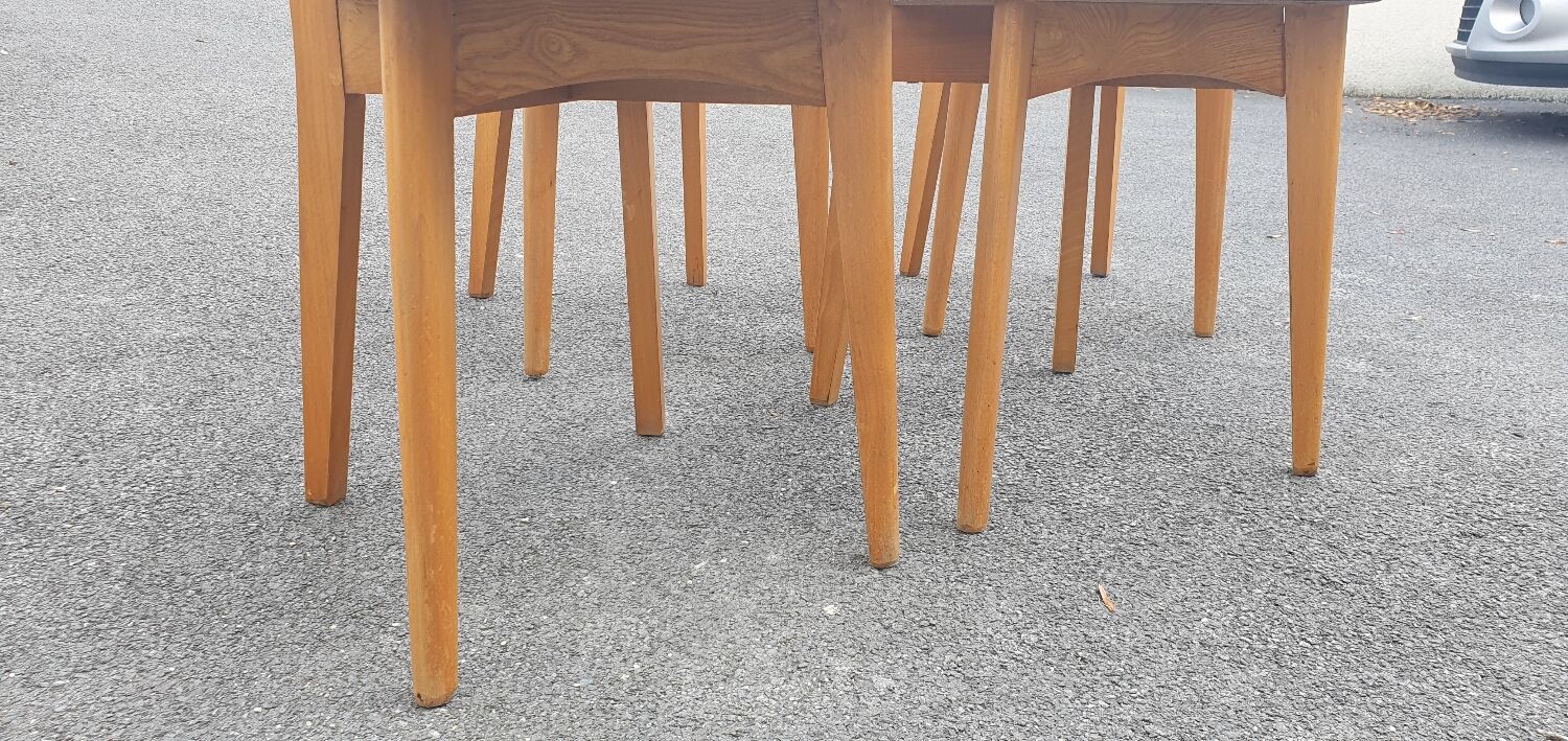 Set of 4 formica and wood chairs