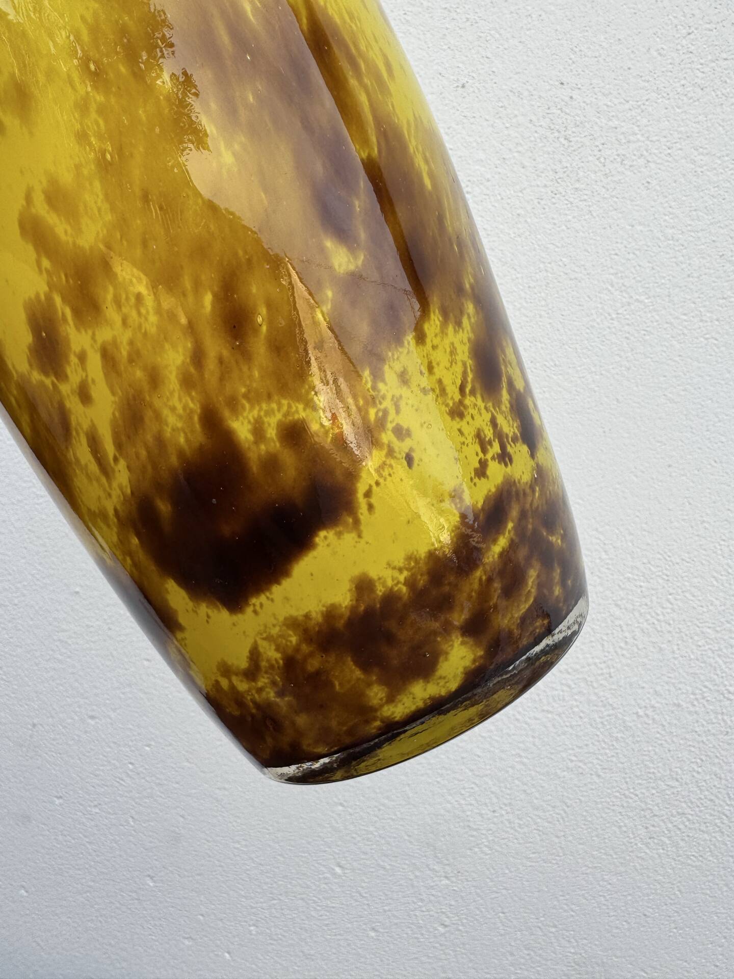 Large marbled yellow Art Deco vase