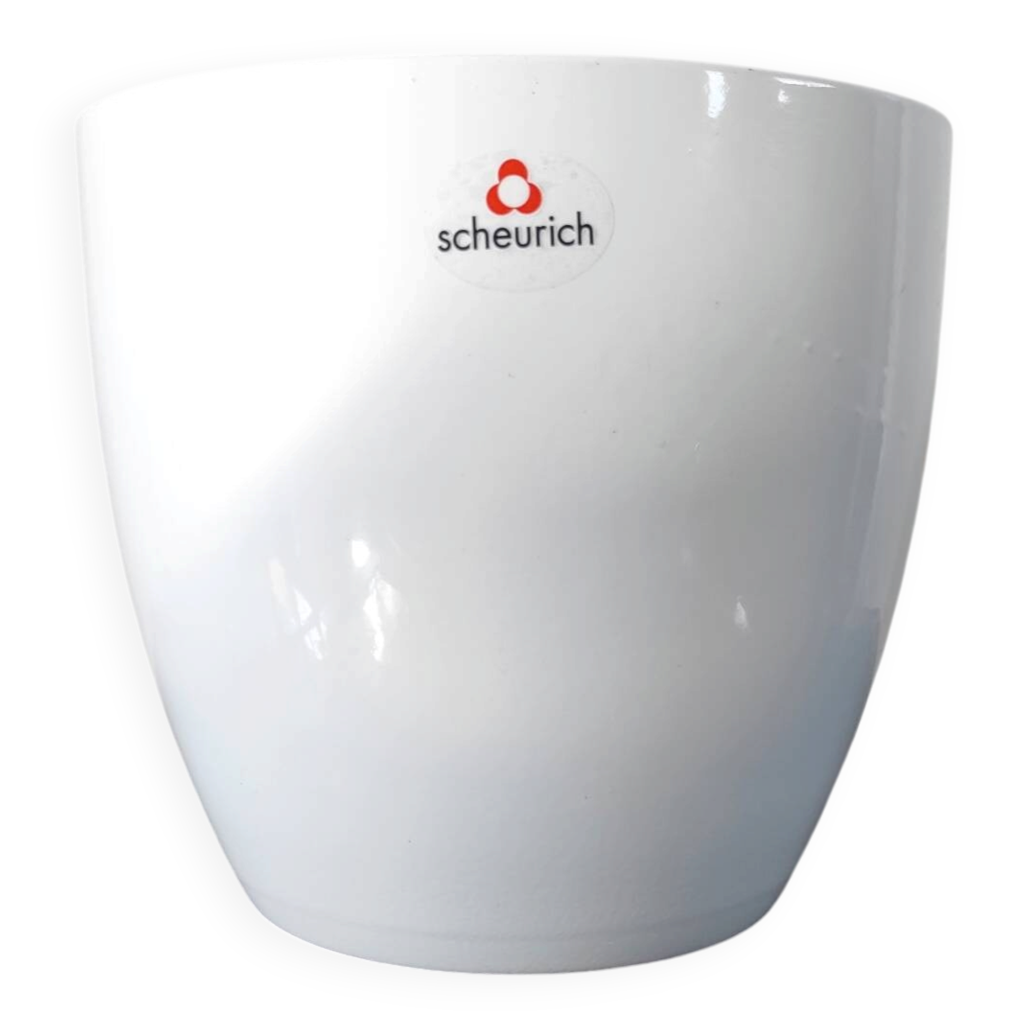 Cache-pot vintage blanc émaillé – Scheurich "Alaska"