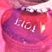 Bubble glass pendant light with engraved inscription of the town of Biot circa 1950