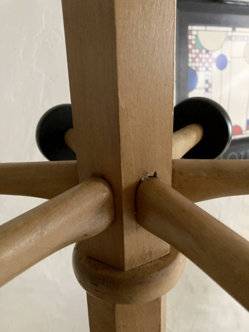 Portemanteau en bois de hêtre Stella, années 1950