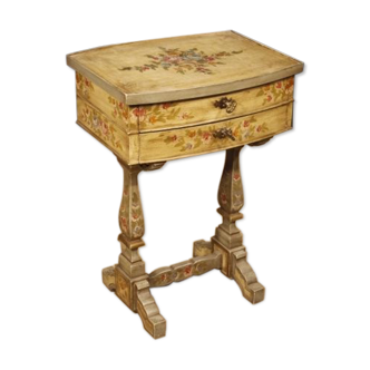 Italian wooden lacquered and painted side table