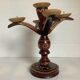 Candle holder carved and painted five candles