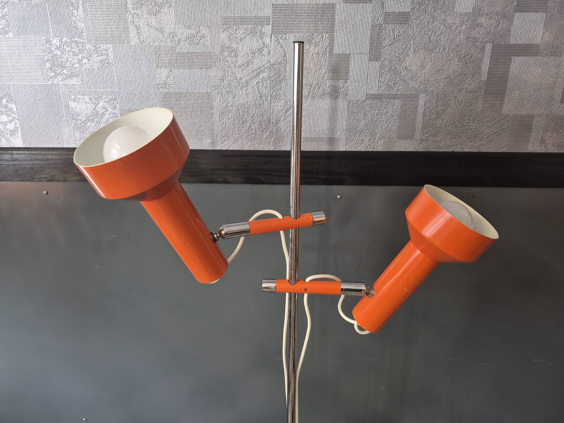 Floor lamp Vintage double adjustable spots Orange