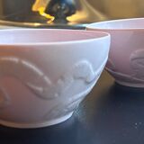 Two pink haviland porcelain teacups