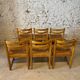 6 Regain House chairs - Elm and straw - 1980 - Vintage - Brutalist