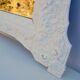 White mirror wooden painted white chalk paint