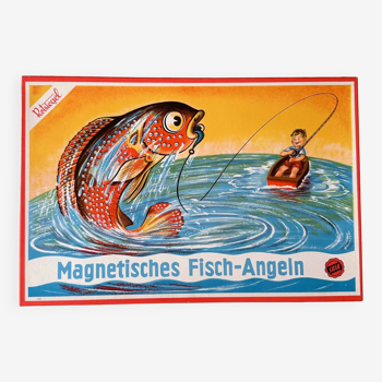 Jeu de pêche vintage Rotsiegel Sala Allemagne, pêche au poisson magnétique, non joué