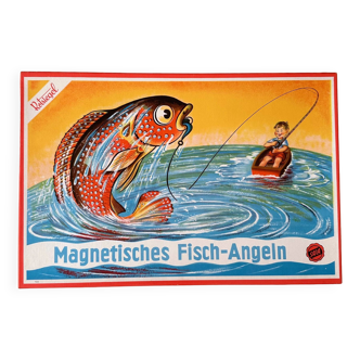 Jeu de pêche vintage Rotsiegel Sala Allemagne, pêche au poisson magnétique, non joué