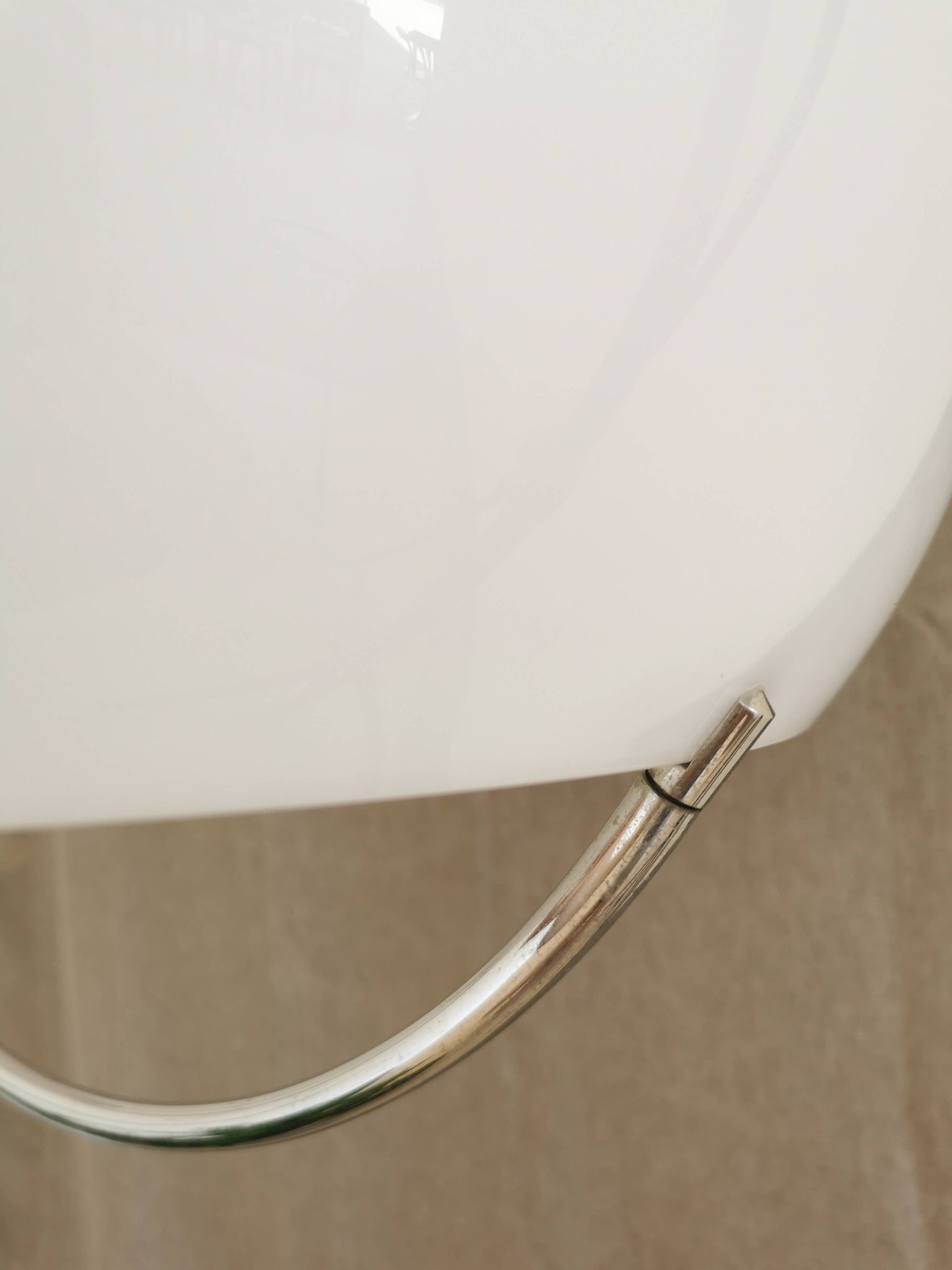 Vintage Meblo White Pendant Lamp: 1970s Italian Space Age Lighting