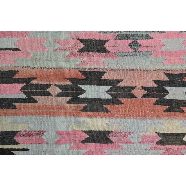 Colorful Geometric Pattern Woven Kilim Runner Rug 143x234
