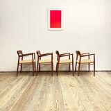 Mid century teak dining chairs by Niels O. Møller for J.L. Moller, Model 56, Set of 4,Denmark, 1950s