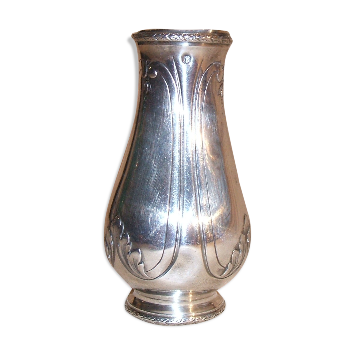 Small solid silver vase