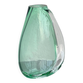 Huge green vase in Murano glass from artisan masters, Flavio Poli 1970's