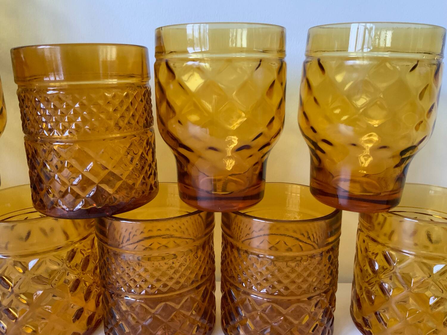 Vintage amber glasses