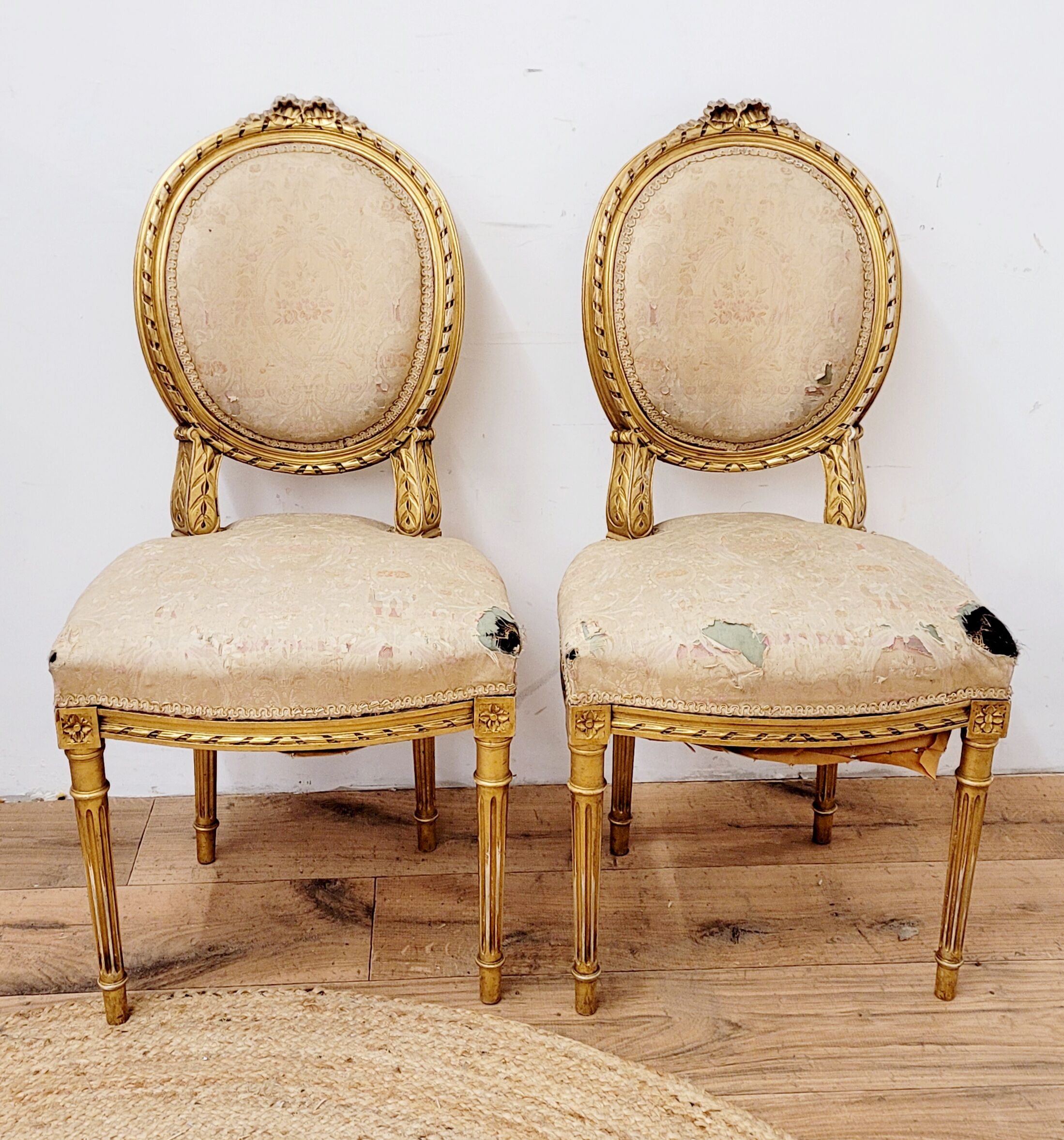 Louis XVI style living room in gilded wood