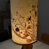 Lampe brutaliste moderniste forme libre 60's bois d'olivier