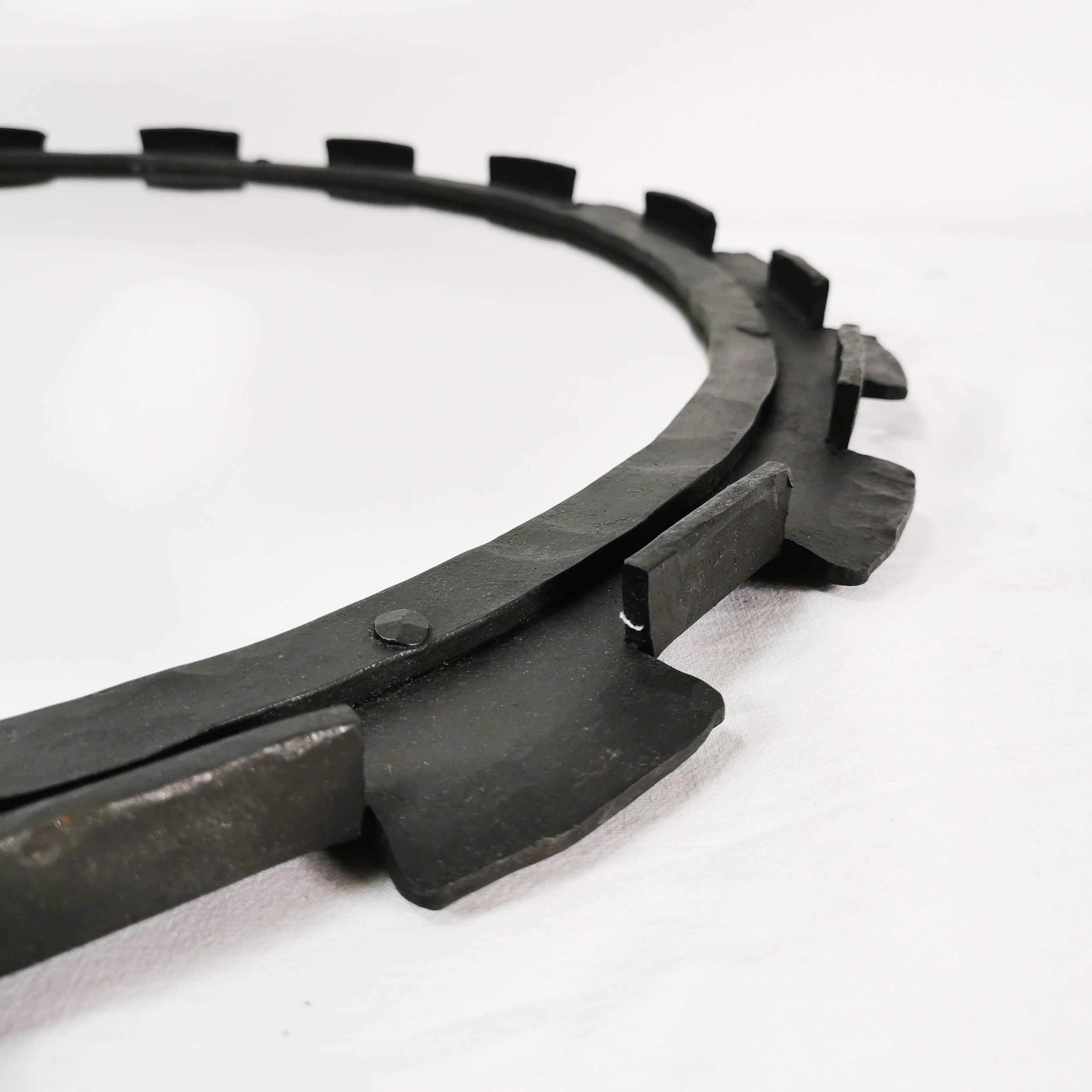 Brutalist wall mirror, Denmark, 1970s, 70 cm