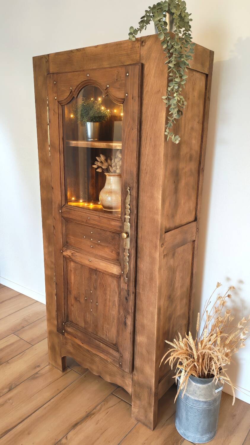 DELPHINE - Solid wood bonnetière wardrobe