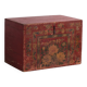 Antique chest painted vermilion red in pine wood – China, circa 1900