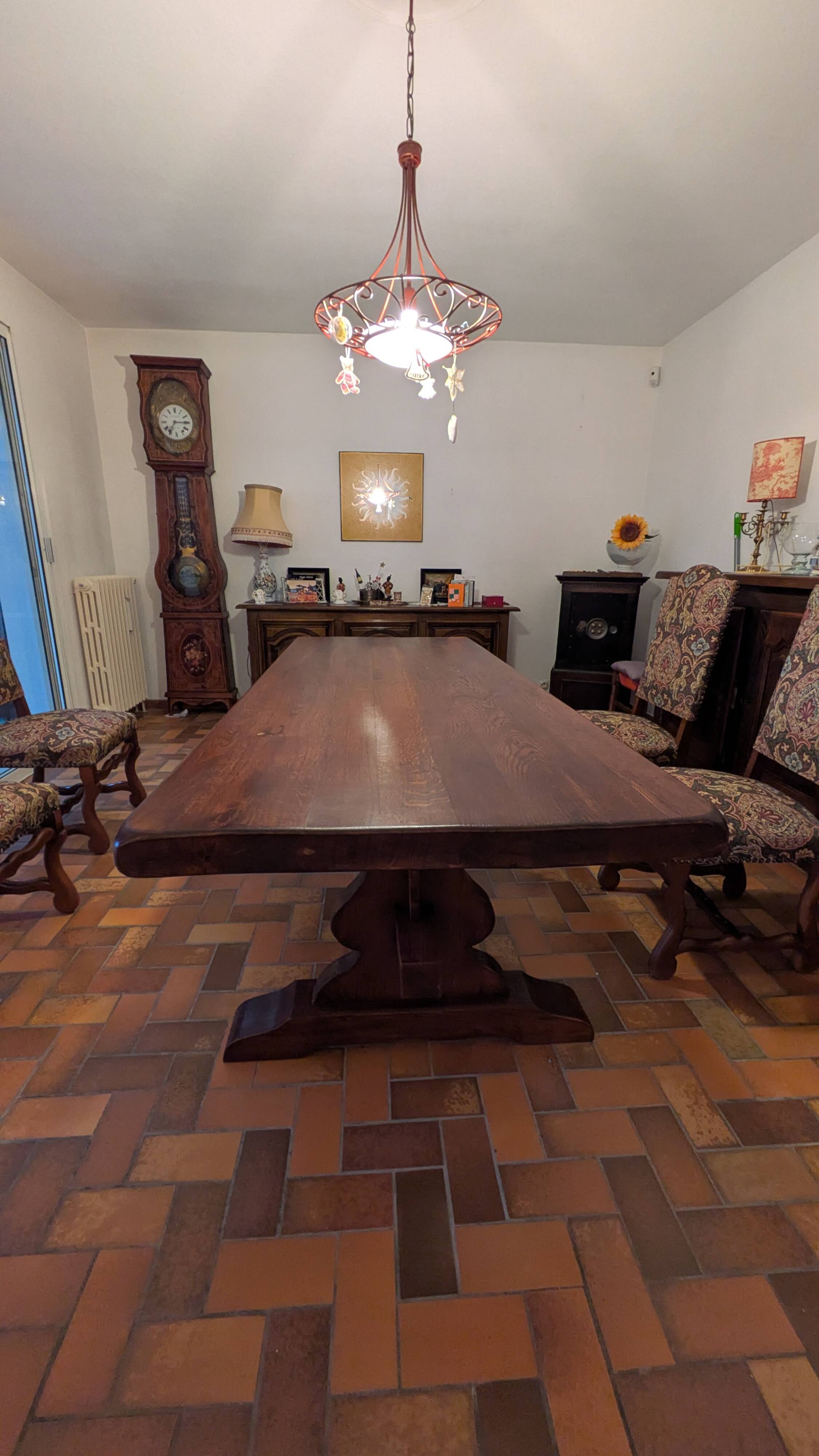 Large monastery table in solid oak