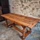 French farmhouse table in oak – 1950-1970 – Top made of solid blocks