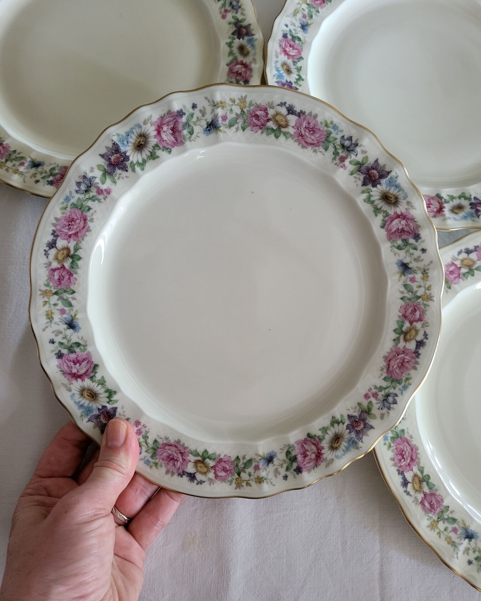 Limoges Bernardaud 5 Flat Plates in porcelain