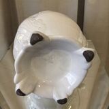 Pitcher has beautiful model beyerle niderviller black earth enamelled with white