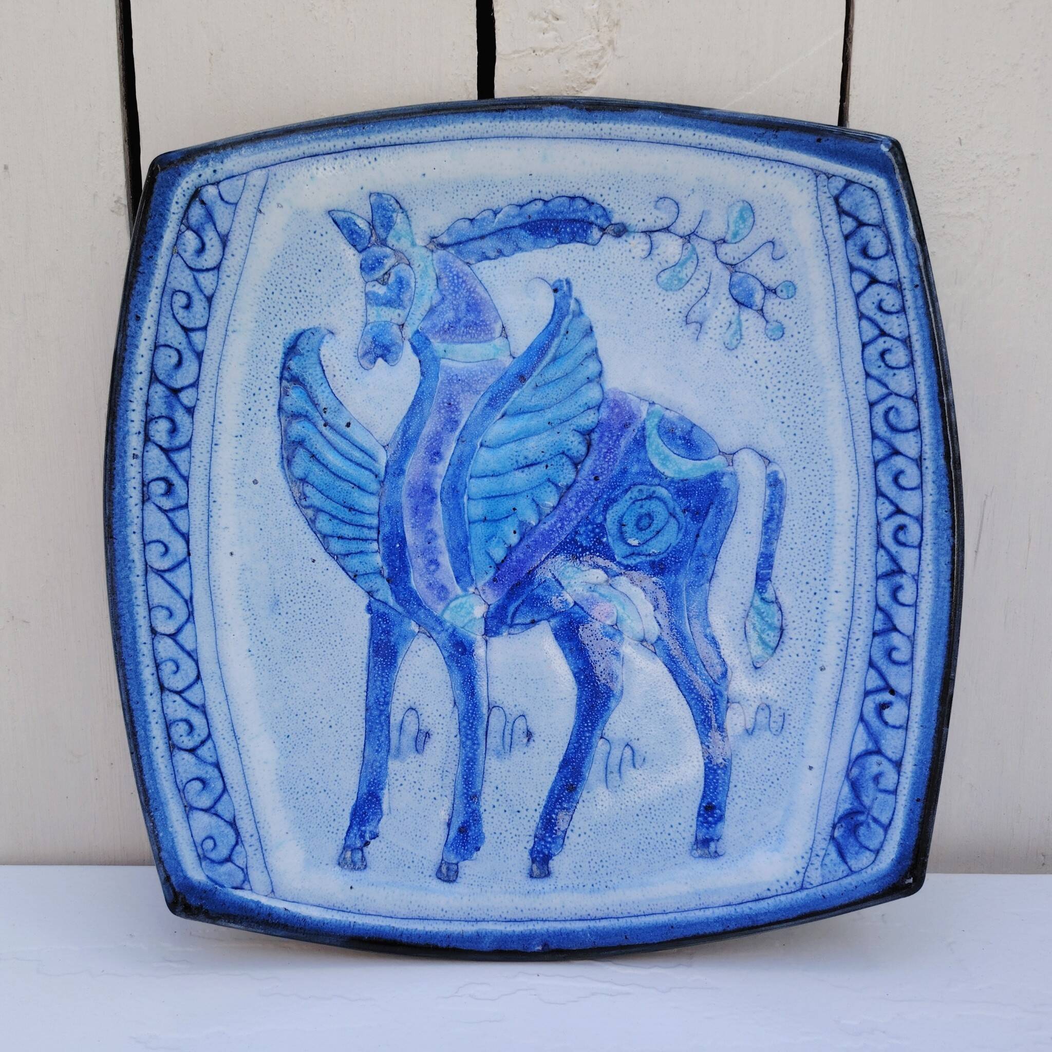 Ceramic plate, Danuta le Henaff, vintage