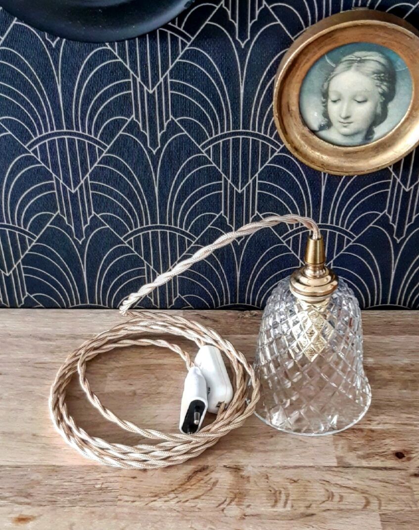 Baladeuse vintage verre ciselé