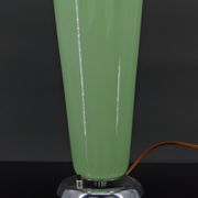 Art Deco lamp in chrome and celadon glass, France, circa 1930