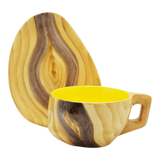 Tasse et soucoupe effet bois