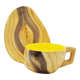 Tasse et soucoupe effet bois