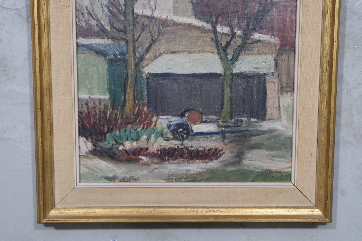 Scandinavian modern painting, 1960s, oil on canvas, framed, Gideon Isaksson