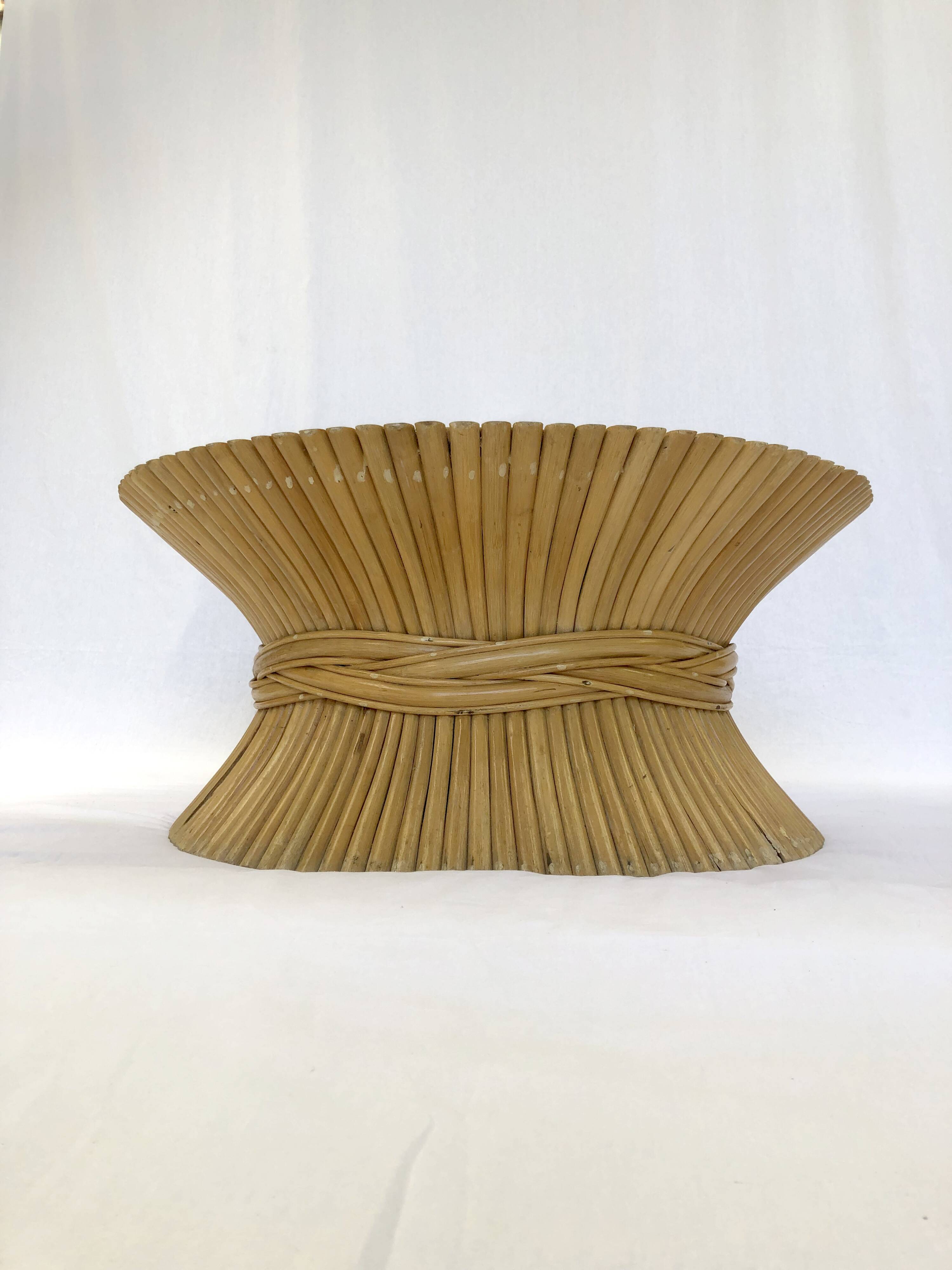 Wheat Sheaf coffee table by McGuire America, 60s/70s
