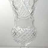 Hand-cut crystal vase on pedestal