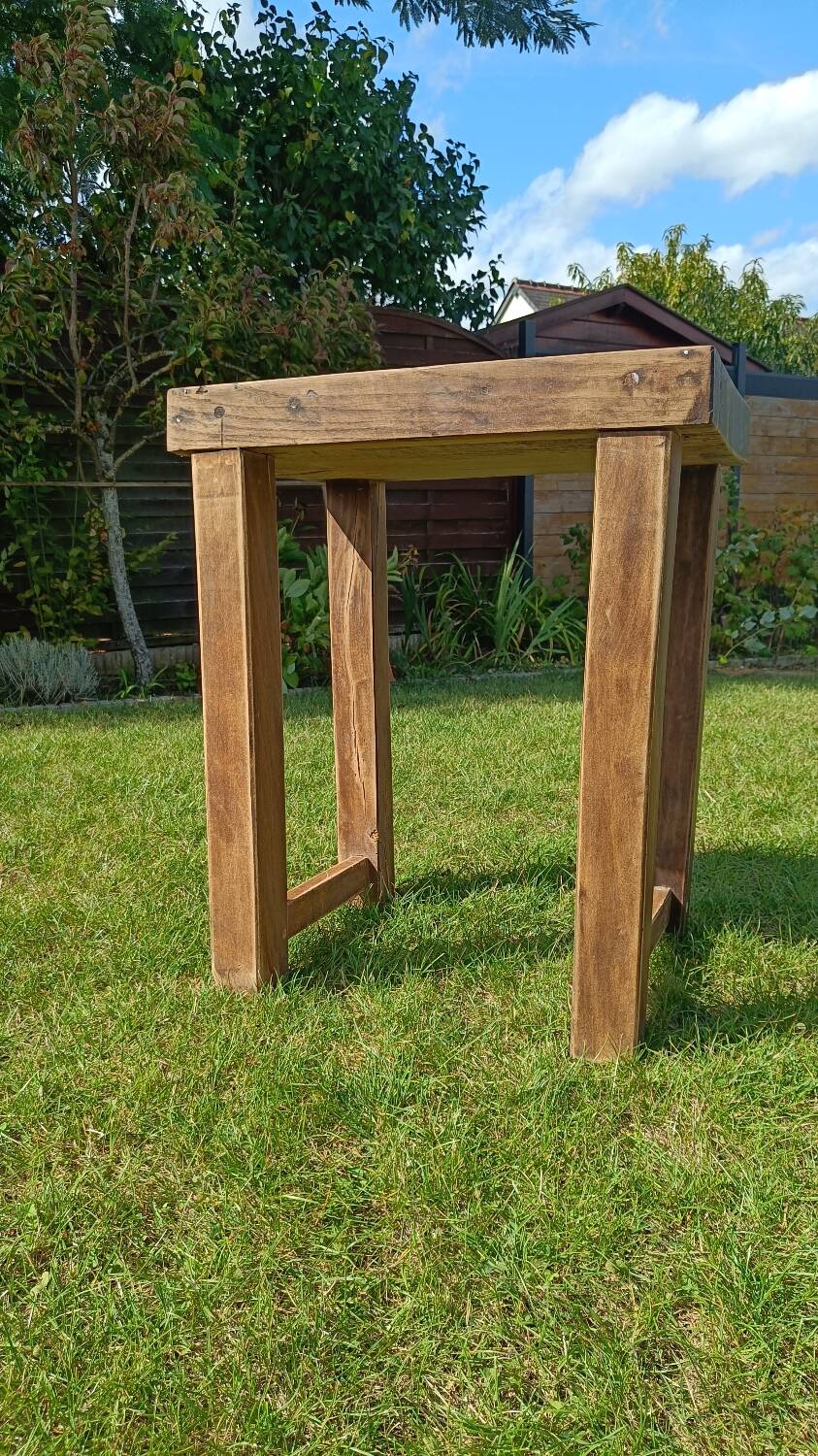 Small antique workbench in solid oak