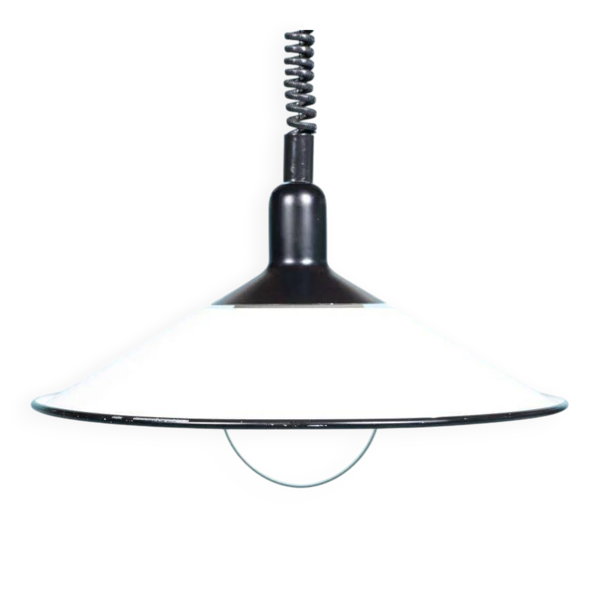 Suspension scandinave minimaliste suédoise des années 70, lampe vintage à tirette