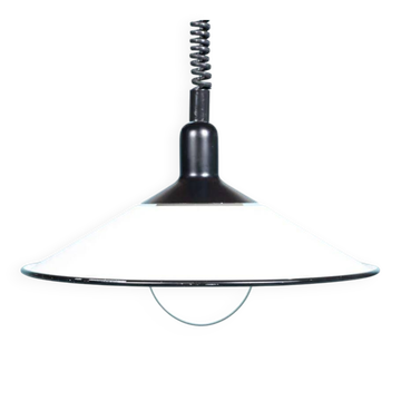 Suspension scandinave minimaliste suédoise des années 70, lampe vintage à tirette