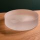 Empty ashtray pocket modernist design in satin molded pressed glass