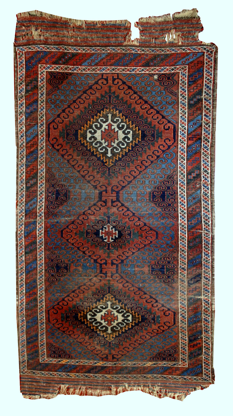 Tapis ancien Afghan Baluch fait main 76cm X 181cm 1900s
