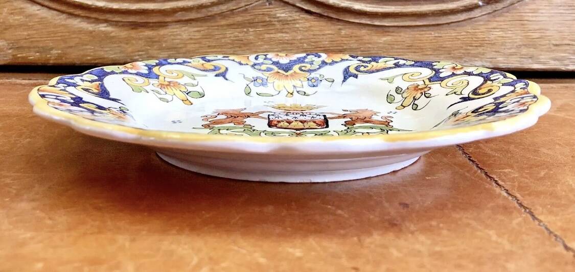 6 old dessert plates Desvres Fourmaintraux Rouen model Dinan 2